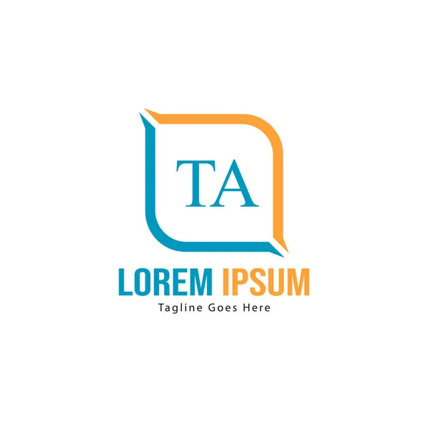 Modello iniziale del logo TA con cornice moderna. Logo minimalista TA lettera illustrazione vettoriale Illustrazioni Stock Royalty Free