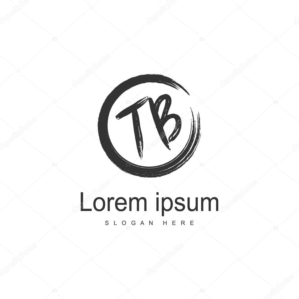 Initial TB logo template with modern frame. Minimalist TB letter logo vector illustration