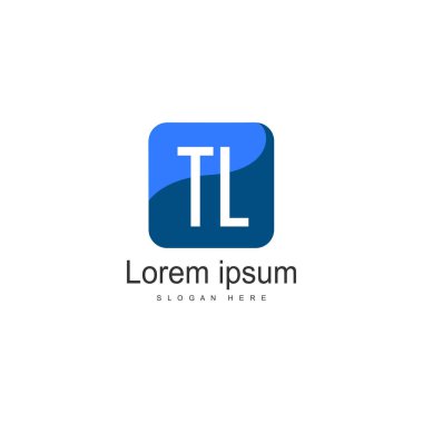 Modern çerçeveli ilk Tl logo şablonu. Minimalist Tl harf logo vektör illüstrasyon