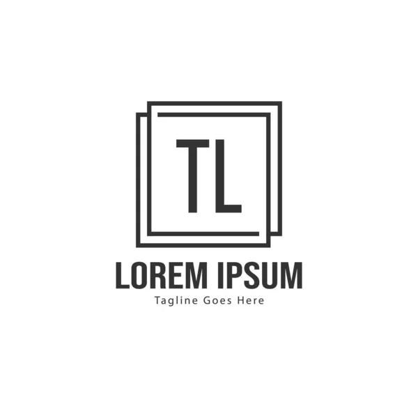 Första TL-logotypmallen med modern ram. Minimalistisk TL brev logo vektor illustration — Stock vektor