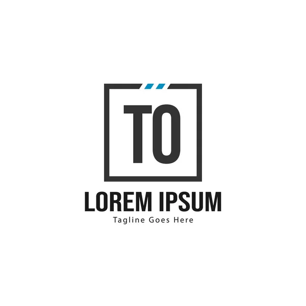 Початковий шаблон логотипу TO з сучасною рамкою. Мінімалістський логотип TO-літери Векторні ілюстрації — стоковий вектор
