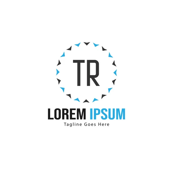 Modern çerçeveli Ilk Tr logo şablonu. Minimalist Tr harf logo vektör illüstrasyon — Stok Vektör