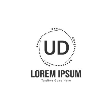 Ud Harfi Logo Tasarımı. Yaratıcı Modern Ud Harfler Simge İllüstrasyon