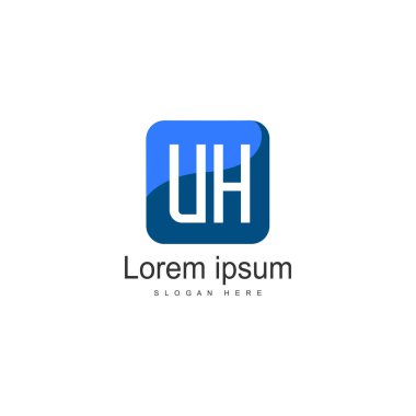Uh Mektup Logo Tasarım. Yaratıcı Modern Uh Harfler Simge İllüstrasyon