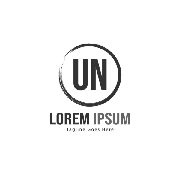 UN Carta Logo Design. Ilustração moderna criativa do ícone das letras da ONU — Vetor de Stock