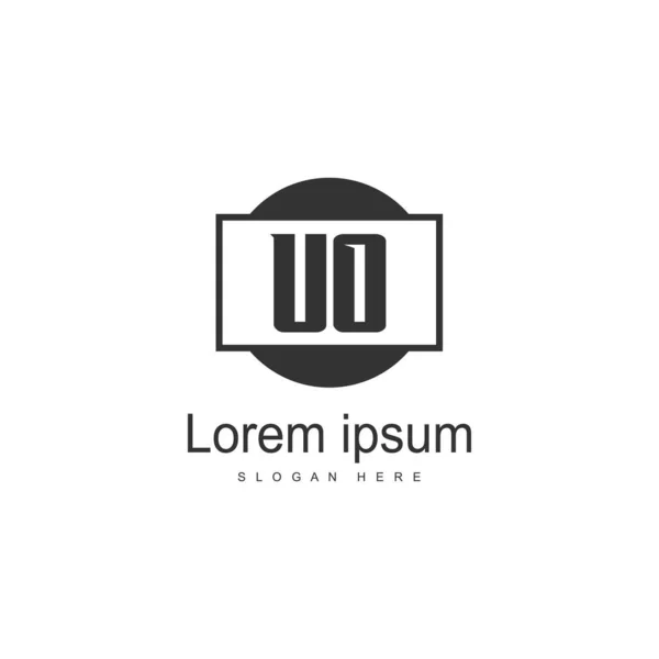 UO Carta Logo Design. Ilustração moderna criativa do ícone das letras de UO — Vetor de Stock