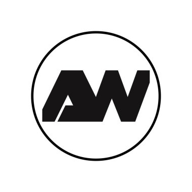 Basit Biçimli AW Harf Logosu Tasarımı