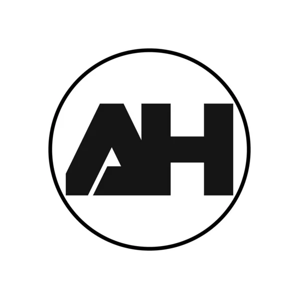 简约风格的Ah字母标志设计 — 图库矢量图片
