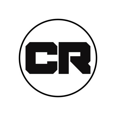Basit Biçimli CR Harf Logo Tasarımı