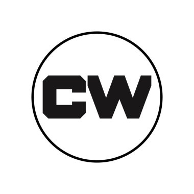 Basit Biçimli CW Harf Logosu Tasarımı