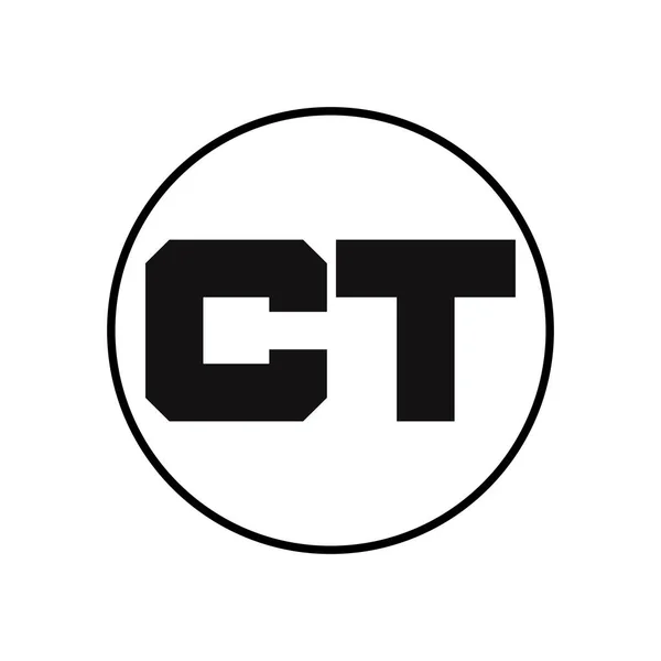 シンプルなスタイルでCt文字のロゴデザイン — ストックベクタ