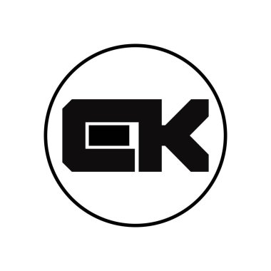 Basit Biçimli EK Harf Logosu Tasarımı