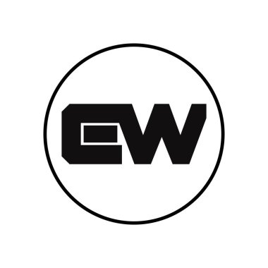 Basit Biçimli EW Harf Logosu Tasarımı