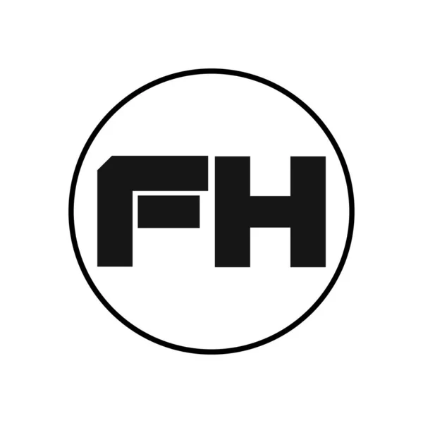 简约风格的Fh字母标志设计 — 图库矢量图片
