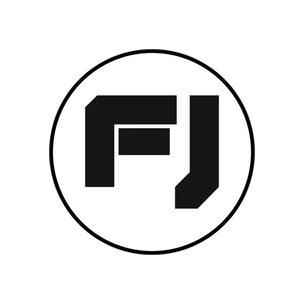 シンプルなスタイルでFjレターロゴデザイン — ストックベクタ