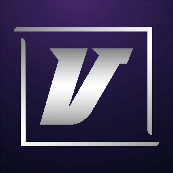 Silver Letter Logo Design Met Eenvoudige Stijl — Stockvector