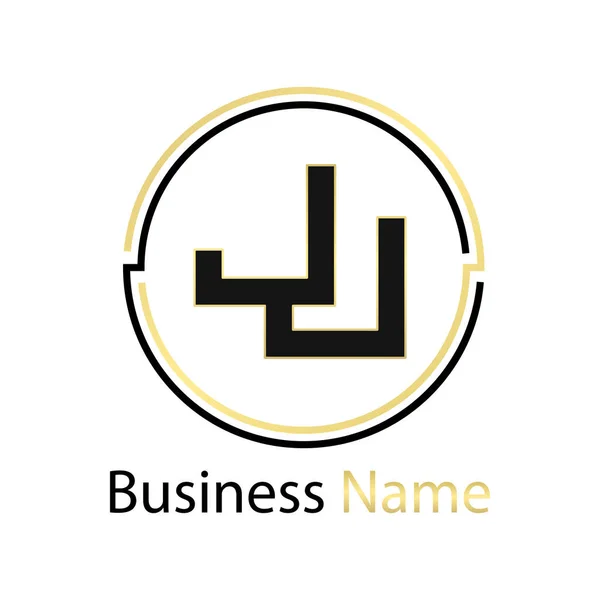 Jjビジネスレターシンプルなスタイルのロゴデザイン — ストックベクタ