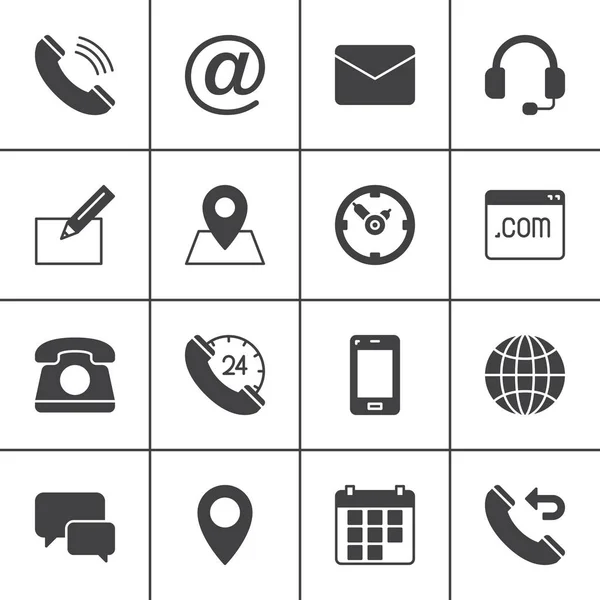 İletişim vektör simgeler kümesi, modern katı simgesi toplama, dolgulu tarz piktogram paketi. İşaretler, logo illüstrasyon. Harita, küre, telefon, çağrı, saat, cep telefonu, mesaj, e-posta, geri arama olarak simgeler içerir