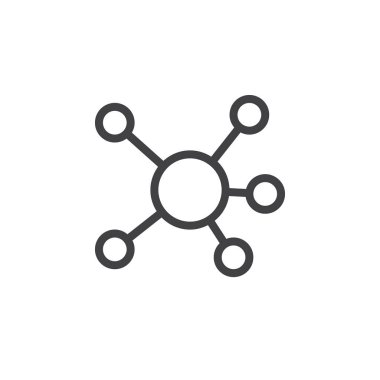 Harita satırı simgesi zihin, vektör işareti, anahat üzerinde beyaz izole doğrusal stil piktogram. Sembol, logo illüstrasyon