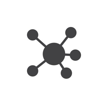 Zihin haritası simge vektör, dolu düz işareti, üzerinde beyaz izole katı piktogram. Sembol, logo illüstrasyon