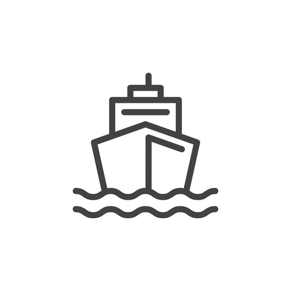 Icono Línea Barco Signo Vector Contorno Pictograma Estilo Lineal Aislado — Vector de stock