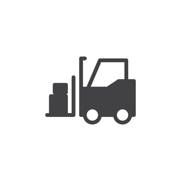 Heftruck Vrachtwagen Pictogram Vector Gevulde Plat Bord Solide Pictogram Geïsoleerd — Stockvector