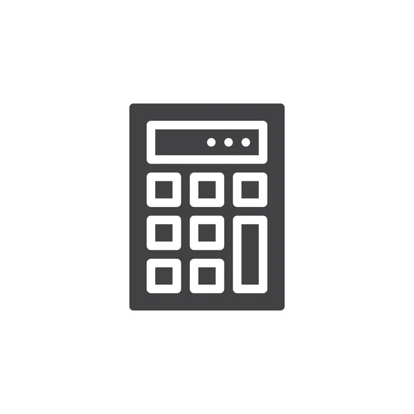 Calculator Icon Vector Filled Flat Sign Solid Pictogram Isolated White — Stock Vector