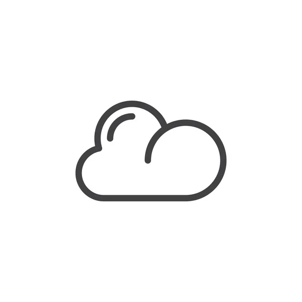 Σύννεφο Εικονίδιο Γραμμή Περίγραμμα Σημάδι Διάνυσμα Γραμμικό Στυλ Εικονόγραμμα Απομονωμένα — Διανυσματικό Αρχείο