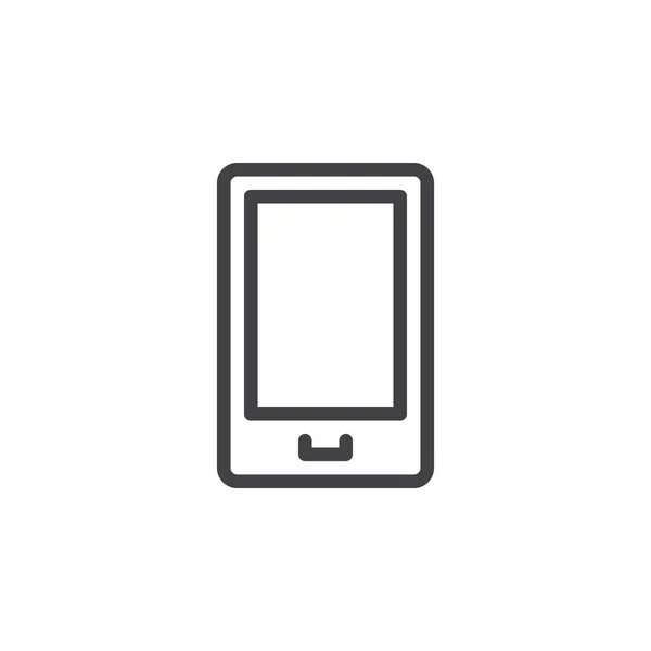 Mobilgerät Smartphone Liniensymbol Umrissvektorzeichen Lineares Piktogramm Auf Weiß Isoliert Gadget — Stockvektor