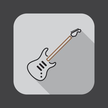 elektro gitar izole simge siyah arka plan üzerine 