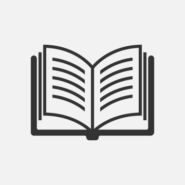 kitap simgesi vektörü beyaz arkaplanda izole edildi 