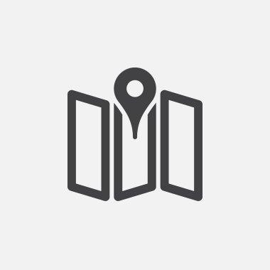 harita simgesi beyaz arka plan üzerinde izole 