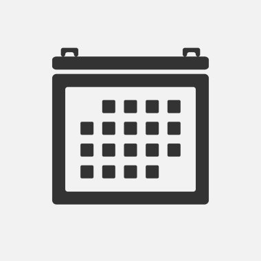 Takvim simgesi vektörü beyaz arkaplanda izole edildi 