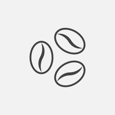 Beyaz arkaplanda kahve çekirdeği simgesi izole 