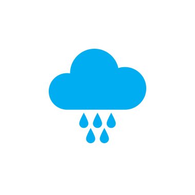 Beyaz arka plan üzerinde izole yağmur simgesi 