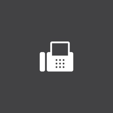 Faks simgesi siyah arka plan üzerine 