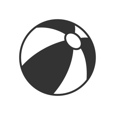 Beyaz arka plan üzerinde izole plaj topu simgesini 