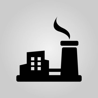 Fabrika simgesi beyaz arkaplanda izole edildi 