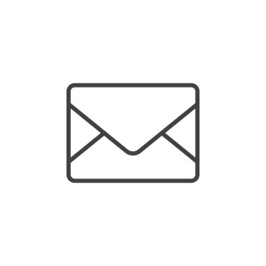 adres satırı simgesi, mesaj anahat vektör logo illüstrasyon, zarf doğrusal piktogram beyaz izole