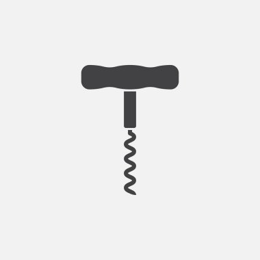 tirbuşon simgesi beyaz arka plan üzerinde izole 