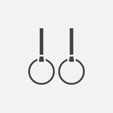 Beyaz arka plan üzerinde izole jimnastik yüzük simgesi 