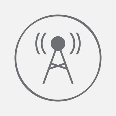 Anten simgesi. Verici imza izole üzerinde beyaz arka plan 