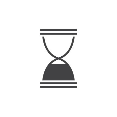 Kum saati bitiş simge vektör, kum saati katı logo illüstrasyon, üzerinde beyaz izole piktogram