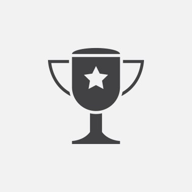 Kupa katı simgesi, ödülü Kupası vektör çizim, üzerinde beyaz izole piktogram