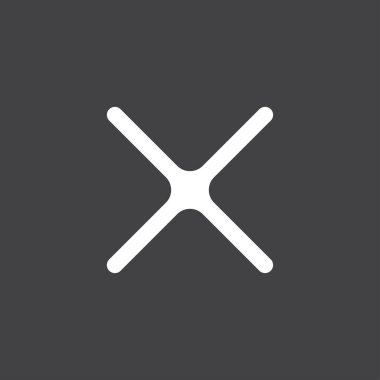 Yanlış işareti. satırı vektör simgesi. siyah arka plan üzerine izole simgesi x 