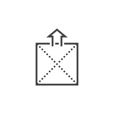 Arşiv satırı simgesi, Anahat vektör logo illüstrasyon, doğrusal piktogram beyaz izole ayıklamak