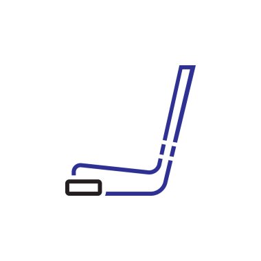 hokey sopası ve beyaz arka plan üzerinde izole puck simgesi 