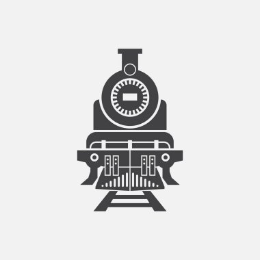 Beyaz arka plan üzerinde izole Buhar tren simgesi 