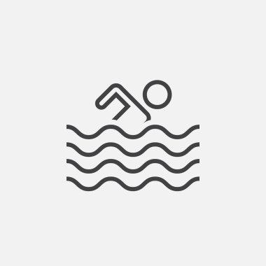 Beyaz arka plan üzerinde izole havuzu simgesi 