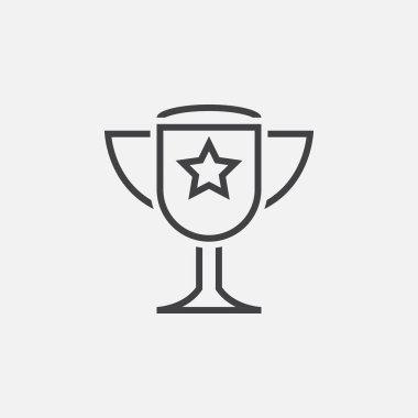 Kupa satırı simgesi, ödülü Kupası Anahat vektör çizim, doğrusal piktogram beyaz izole